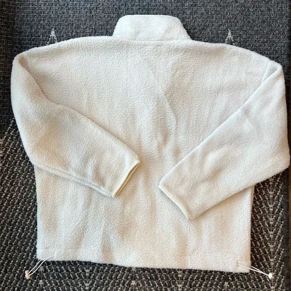 NWT Wilo The Label snap funnel neck fleece pullover in cream/beige size XS women - Picture 9 of 10